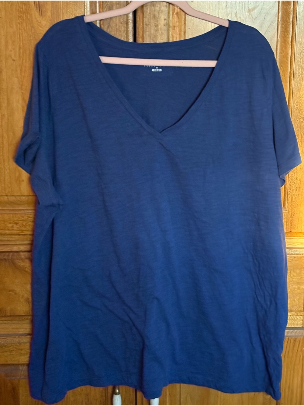 Ava & Viv Deep Navy V-Neck Short Sleeve Tee 3X